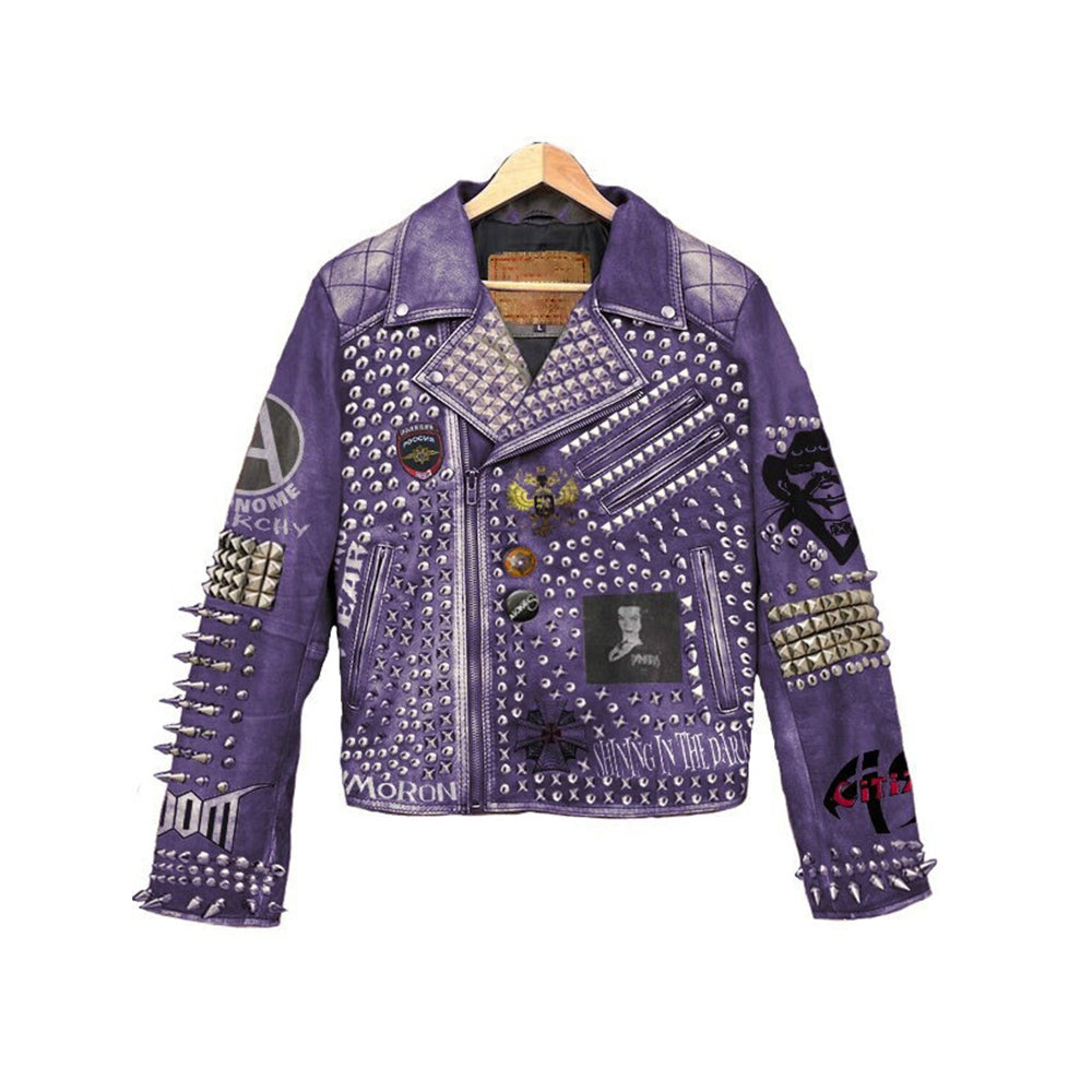 Vintage Punk Jacket | Cowhide Leather Jacket | Essential Wear